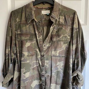 Anthropologie Montana Camo Button Down Shirt